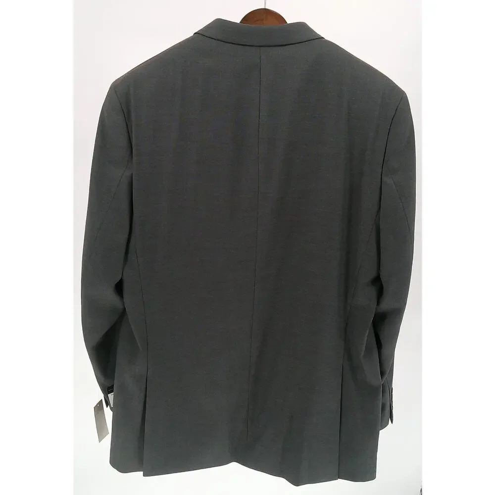 Men's Andrew Mark Double Vented Gray Blazer Suit Jacket Size 48L Modern Fit